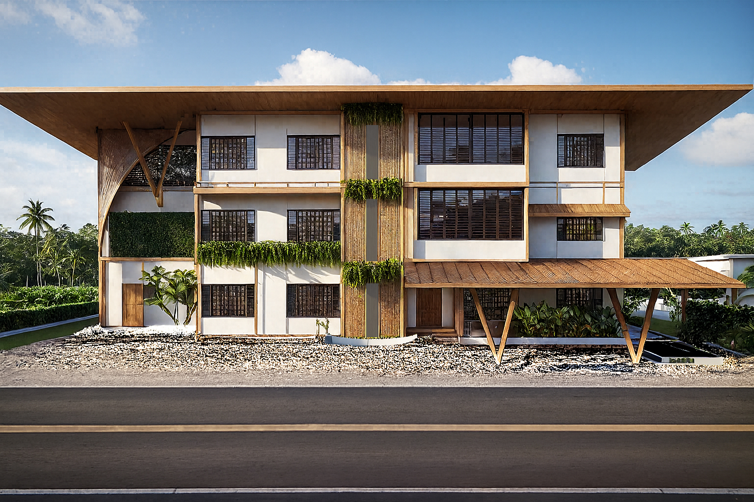 Proposed building elevation and plan for Aasrayam Home Care under construction at Thekkumuri, Behind Govt. Boys School Tirur